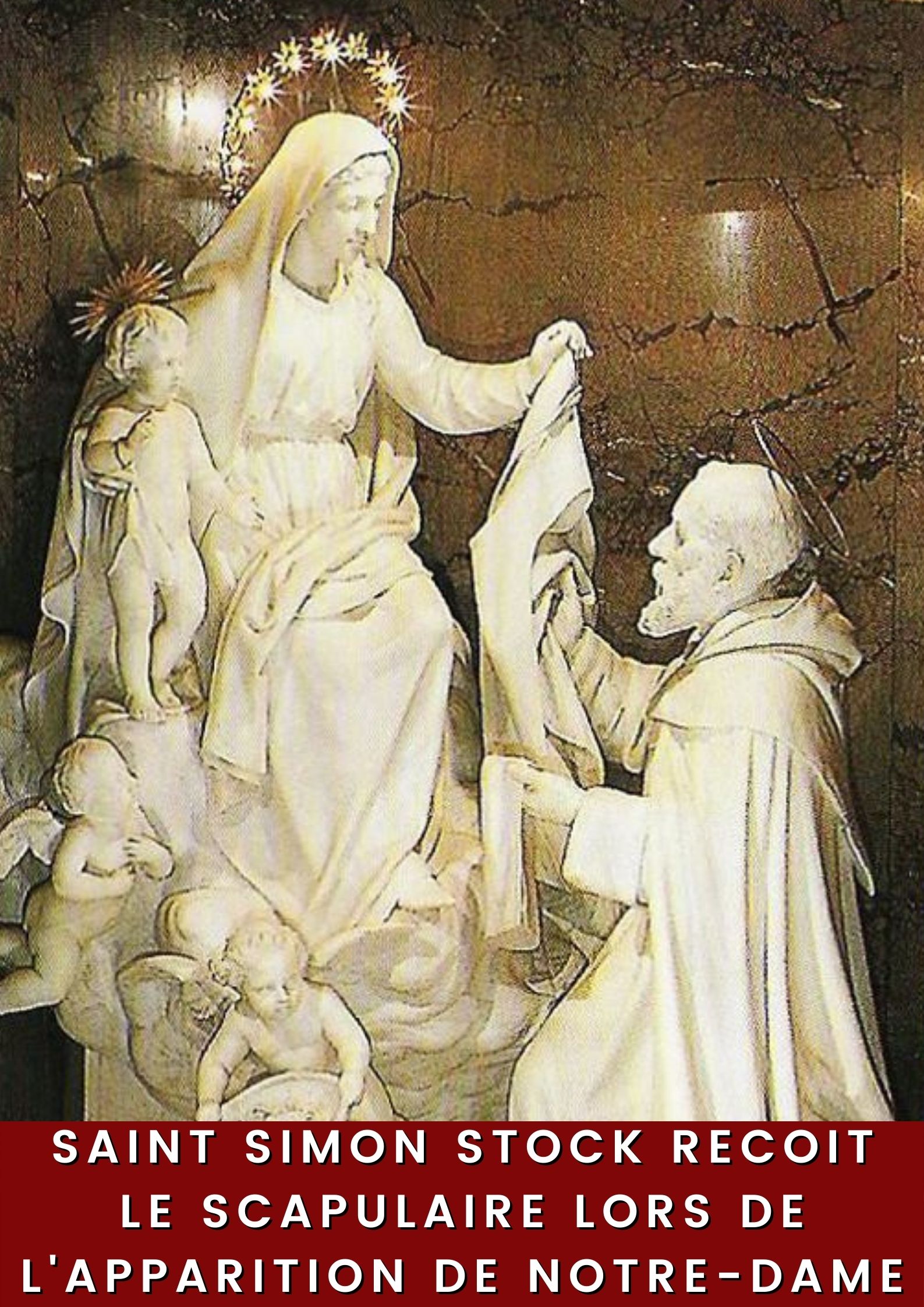 Le soutien de la Vierge à l'Ordre du Carmel en 1251 - Terre Sainte 3 Saint Simon Stock recoit le scapulaire2