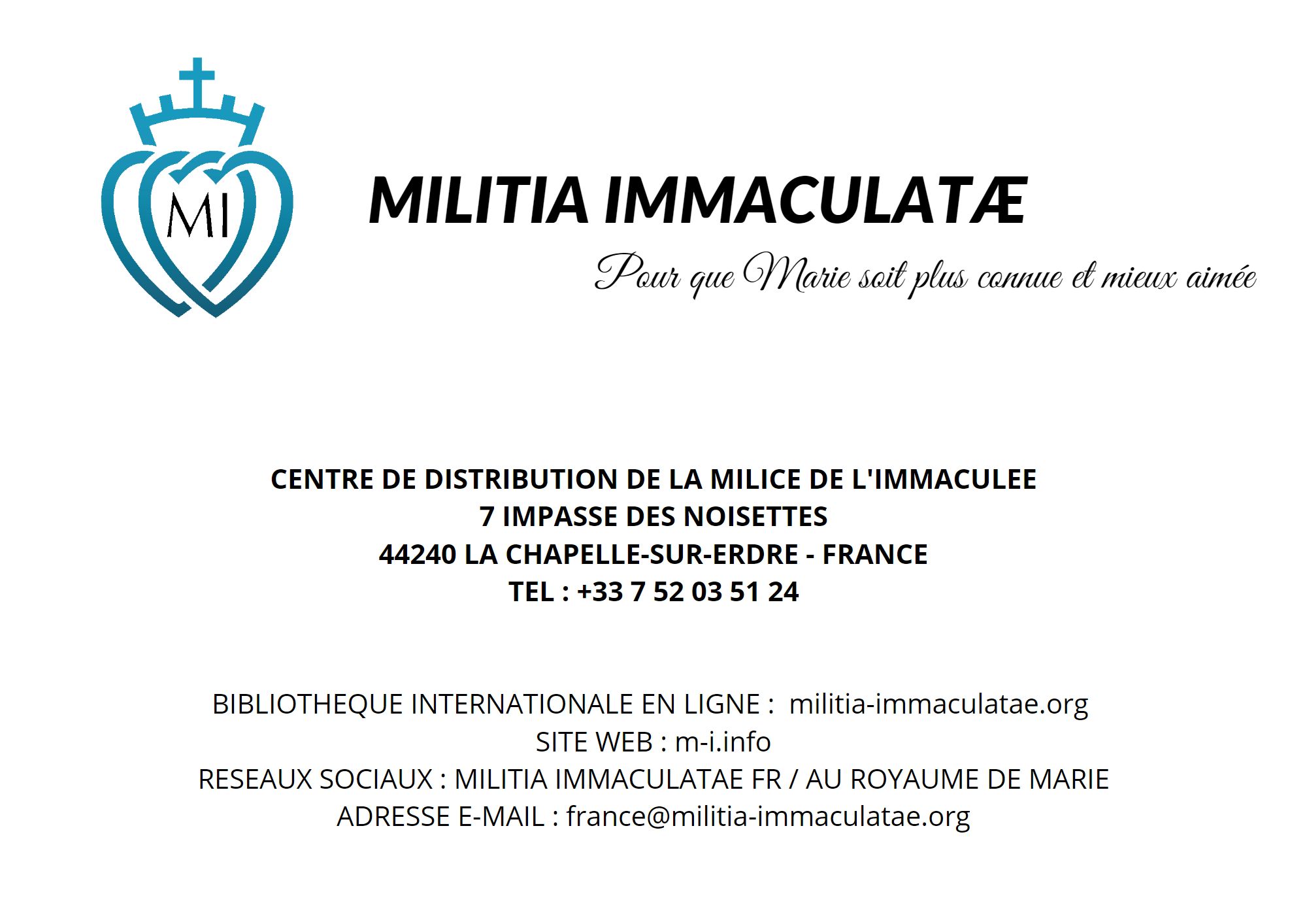 Un nouveau centre de distribution de matériel apostolique pour la M.I. en France 19 CENTRE DE DISTRIBUTION MI FRANCE POUR PAGE