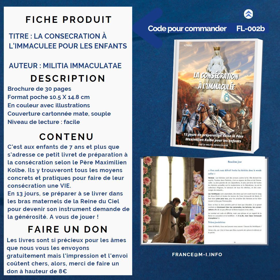 Nouveau livre La Consécration à l'Immaculée pour les enfants 1 CONSECRATION A L IMMACULEE POUR ENFANT