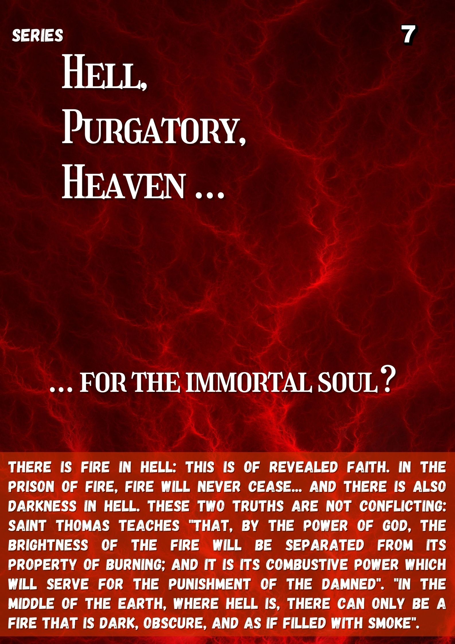 New series: Hell, purgatory or heaven for the immortal soul? 7 Engl 0000495